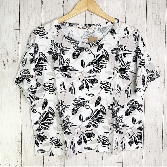 New! {Michael Stars} Bella Floral Boxy Crew Tee OS - Picture 2 of 8